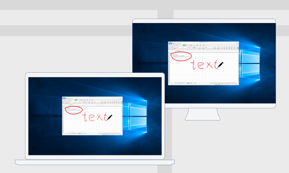 Drawing and writing easily when remote control the screen